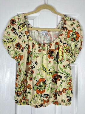 Single Thread Paisley Floral Boho Off The Shoulder Peasant Top Breathable
